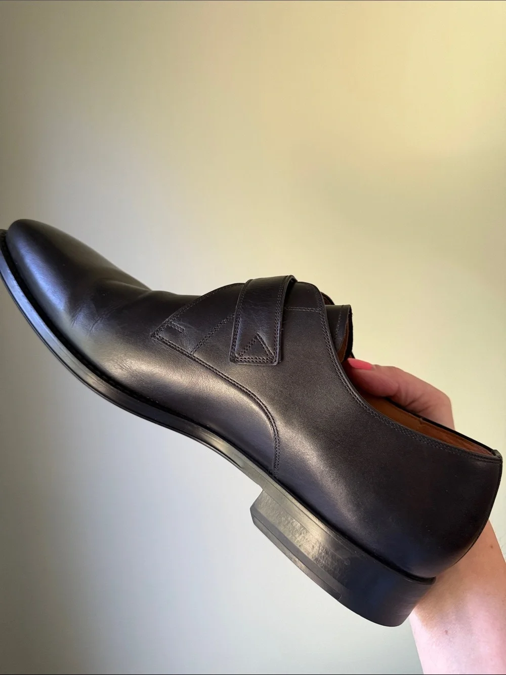 Magnanni Black Leather Monk Strap Dress Shoes Single Monk Buckle Oxford Portugal